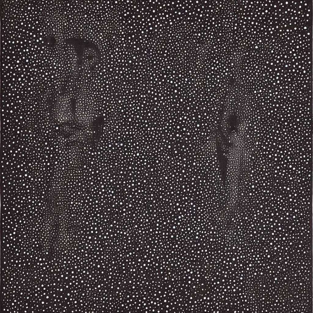 Image similar to face made out of planet, faceless people dark, dots, drip, stipple, pointillism, technical, abstract, minimal, style of francis bacon, asymmetry, pulled apart, cloak, hooded figure