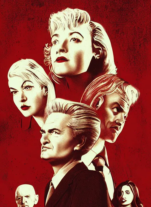 Prompt: twin peaks movie poster art by bill johnson