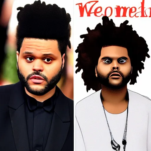 Prompt: the weeknd as a female