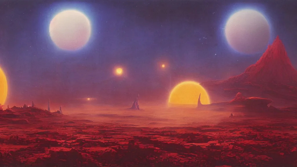 Image similar to otherworldly atmosphere of an evolving alien planet by arthur haas and bruce pennington and paul lehr, cinematic matte painting