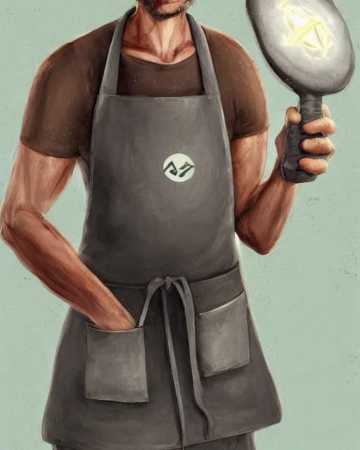 Image similar to Half Life Gman at home wearing an apron baking cookies, concept art, by Ross Tran