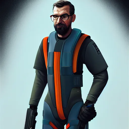 Prompt: portrait of gordon freeman wearing hev suit, highly detailed, digital painting, artstation, concept art, smooth, sharp focus, illustration, by bartek fedyczak, erak note, tooth wu, neil richards, kan liu, siwoo kim, jisu choe