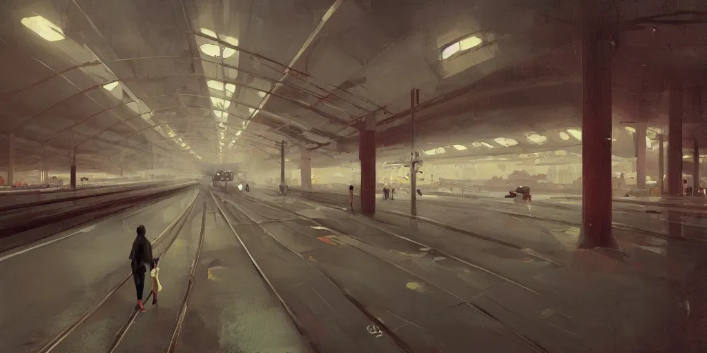 Prompt: São Paulo's Santo amaro station, artwork by Sergey Kolesov