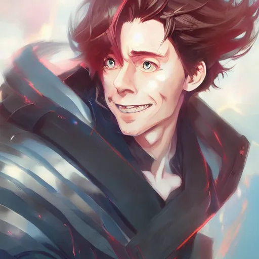 Prompt: anime portrait of Tom Hiddleston as an anime man by Stanley Artgerm Lau, WLOP, Rossdraws, James Jean, Andrei Riabovitchev, Marc Simonetti, and Sakimichan, trending on artstation