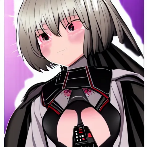 Prompt: Darth Vader as a cute anime girl