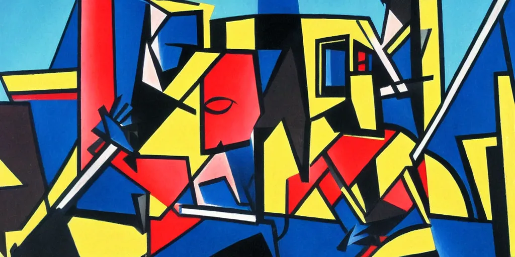 Prompt: A new painting by Fortunato Depero