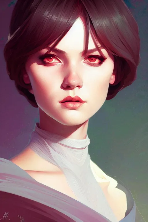 Image similar to a portrait of asajj ventress, fantasy, sharp focus, intricate, elegant, digital painting, artstation, matte, highly detailed, concept art, illustration, ambient lighting, art by ilya kuvshinov, artgerm, alphonse mucha, and greg rutkowski