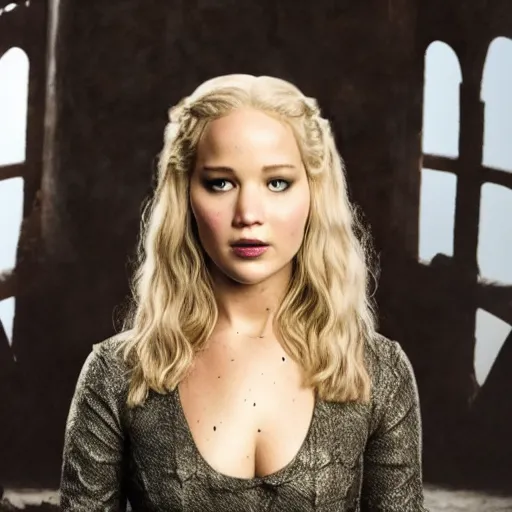 Image similar to polaroid shot of jennifer lawrence in game of thrones audition