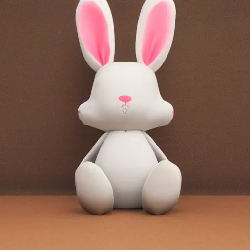 Image similar to cute fumo plush bunny girl, floppy ears, furry anime, vray