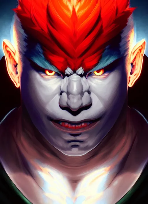 Prompt: symmetry!! portrait of akuma, street fighter, wearing gi, glowing lights!! intricate, elegant, highly detailed, digital painting, artstation, concept art, smooth, sharp focus, illustration, art by artgerm and greg rutkowski and alphonse mucha