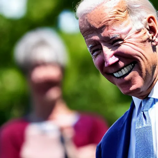 Prompt: joe biden with a really long neck