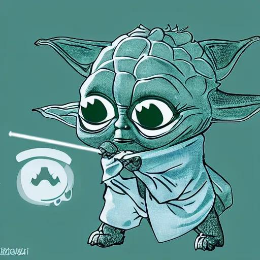 Prompt: kawaii yoda, vector style