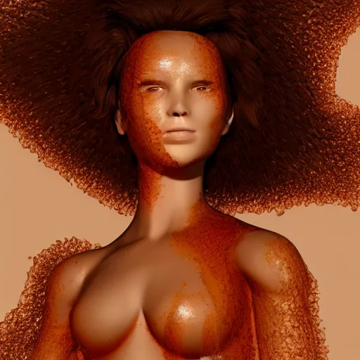 Image similar to beautiful render female made from honey, light through her body