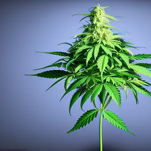 Prompt: cannabis plant as a humanoid, realistic artstyle, wide shot, dramatic lighting, octane render, hyperrealistic, high quality, highly detailed, HD, beautiful, cinematic, 8k, unreal engine, facial accuracy, symmetrical