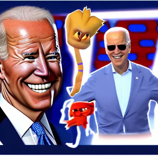 Image similar to Joe Biden in Bubsy 3D