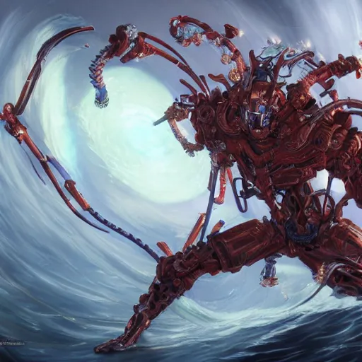 Image similar to Zaraki Kenpachis Powered Up Final Form, Mechanical, detailed, centered, digital painting, artstation, concept art, donato giancola, Joseph Christian Leyendecker, WLOP, Boris Vallejo, Breathtaking, 8k resolution, extremely detailed, beautiful, establishing shot, artistic, hyperrealistic, beautiful face, octane render, cinematic lighting, dramatic lighting, masterpiece