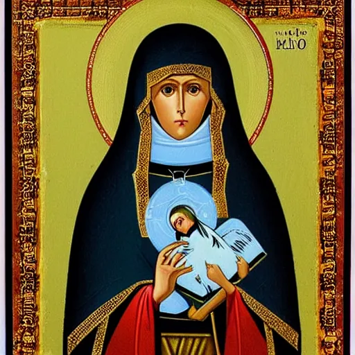 Image similar to Saint Olga of Kiev icon by Hayao Miyazaki