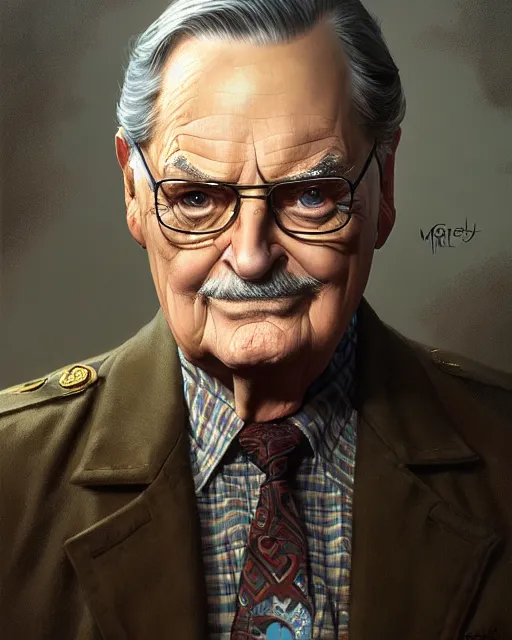 Prompt: mr. feeny from boy meets world, character portrait, portrait, close up, concept art, intricate details, highly detailed by greg rutkowski, michael whelan and gustave dore