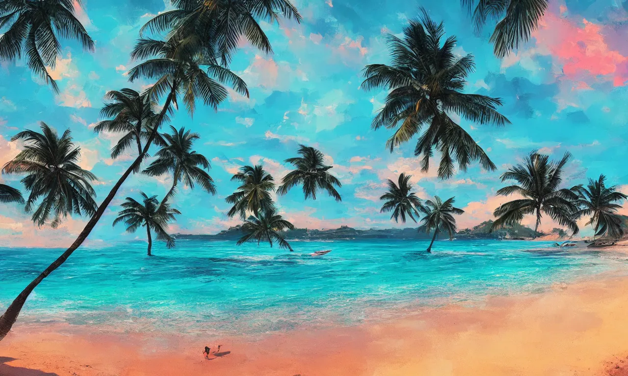 Image similar to paradise beach by alena aenami artworks in 4 k