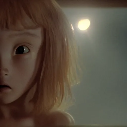 Image similar to movie still of the alien girl, cinematic composition, cinematic light, by guillermo del toro