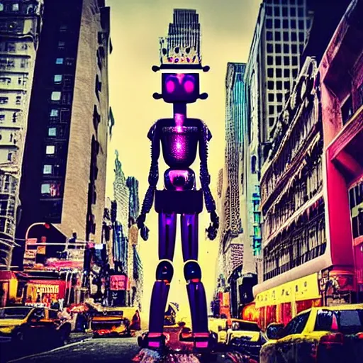 Image similar to “Queen robot destroying New York city”