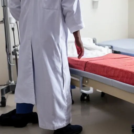 Prompt: faceless doctor standing over a patient bed menacingly, creepypasta, dark