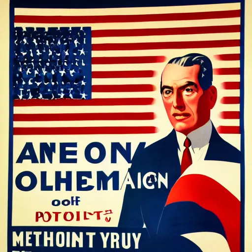 Prompt: american political campaign poster from 1 9 5 0