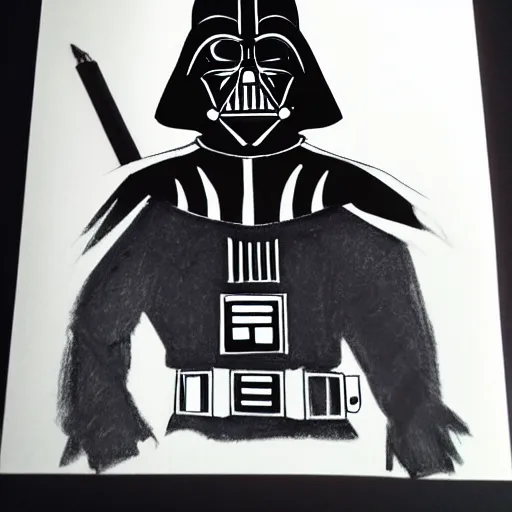 Image similar to darth vader drawn by a child