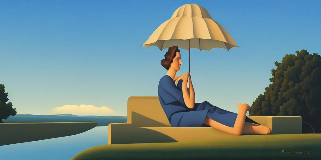 Image similar to dreaming, summer evening, kenton nelson