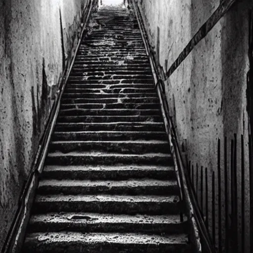 Prompt: stairway to hell, 4 k, horror, demons,