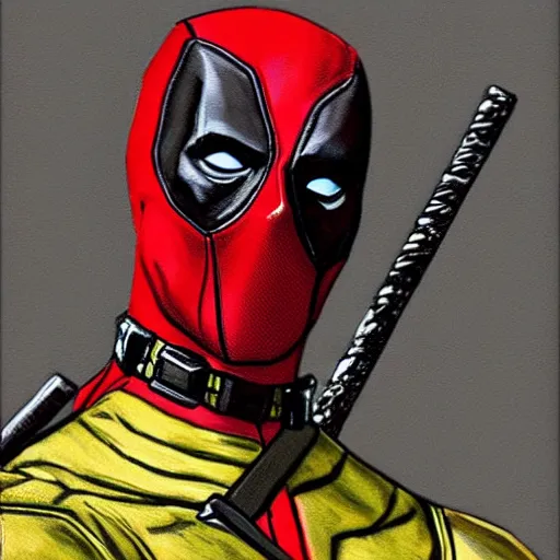 Prompt: deadpool, portrait, smooth, sharp focus, beautifully detailed, by vincent van gogh