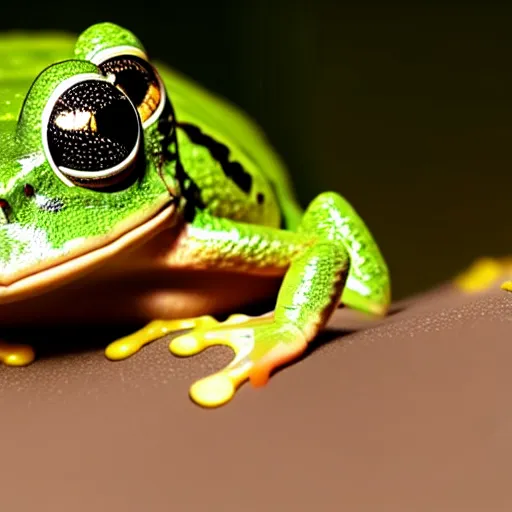 Image similar to an alien frog on an unknown planet, National Geographic photo, Bokeh, hyperrealistic, ultra coherent