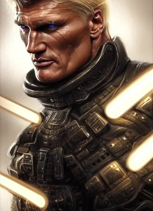 Image similar to dolph lundgren as cable, intricate, elegant, glowing lights, highly detailed, digital painting, artstation, glamor pose, concept art, smooth, sharp focus, illustration, art by artgerm and greg rutkowski, artey freytag