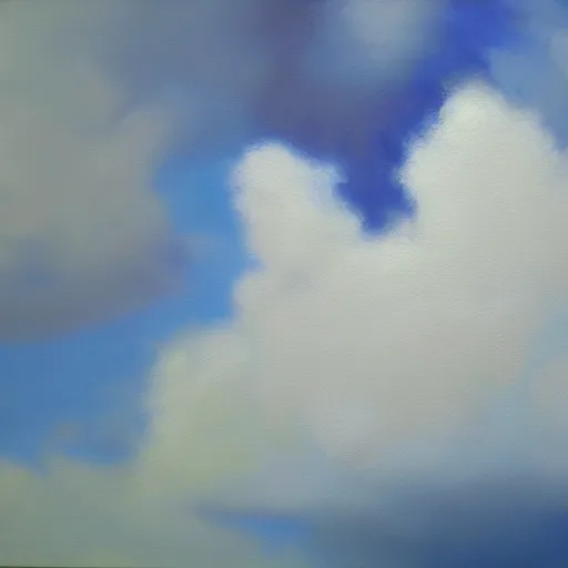 Image similar to clouds, oil painting, volumetric