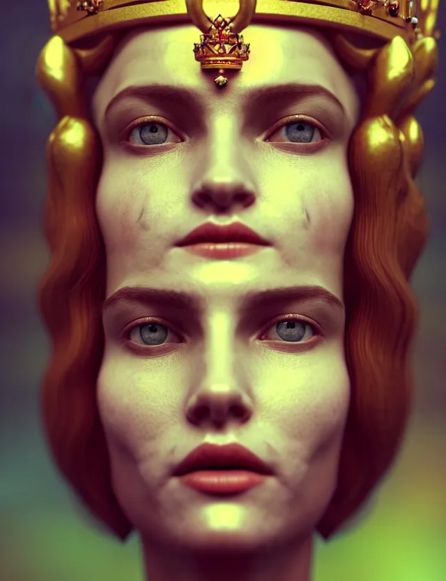 Prompt: blurred background. close-up portrait of a goddess in crown, by Artem Chebokha by Anka Zhuravleva, Anato Finnstark and Alena Aenami, Angus McKie, Anton Fadeev, octane render, unreal engine, cinematic counter light, high detail, octane render, 4k