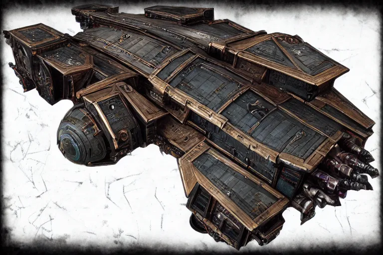 Image similar to monolothic space ship, warhammer 40k, dark souls 3 level, epic scale, gothic scifi