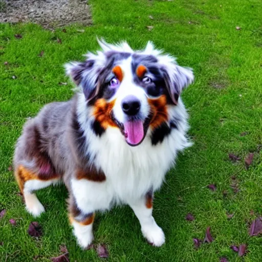 Image similar to australian shepherd on acid