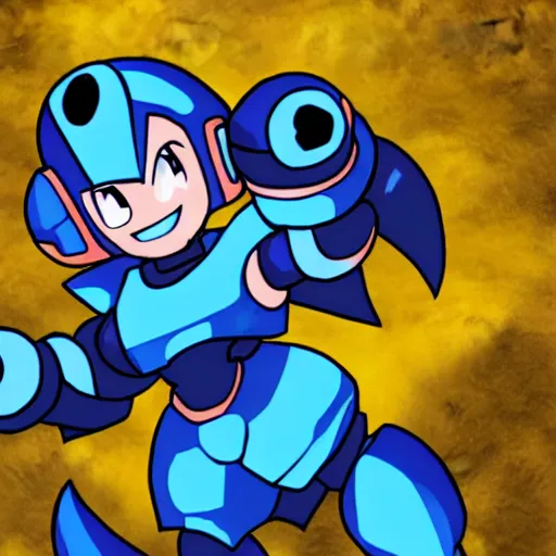 Prompt: megaman as monster