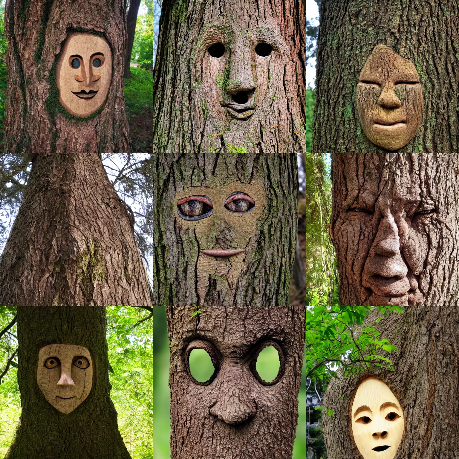 Prompt: tree with face