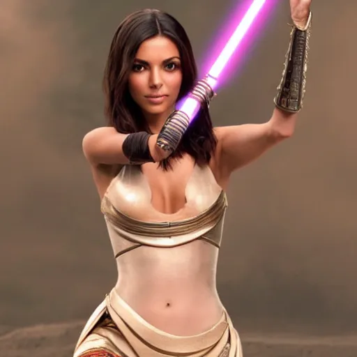 Image similar to victoria justice with kim kardashian body as princess padme in star wars episode 3, 8 k resolution, cinematic lighting, anatomically correct