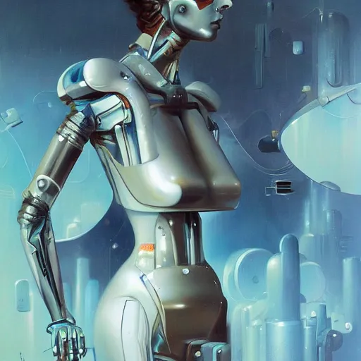 Image similar to scifi futurism automaton minimalism chrome by peter mohrbacher art Hajime Sorayama airbrush hyperrealism model abstract shatter fragments cubism futurism