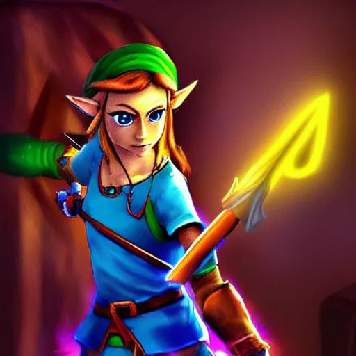 Image similar to digital art of zelda, beautiful lighting.