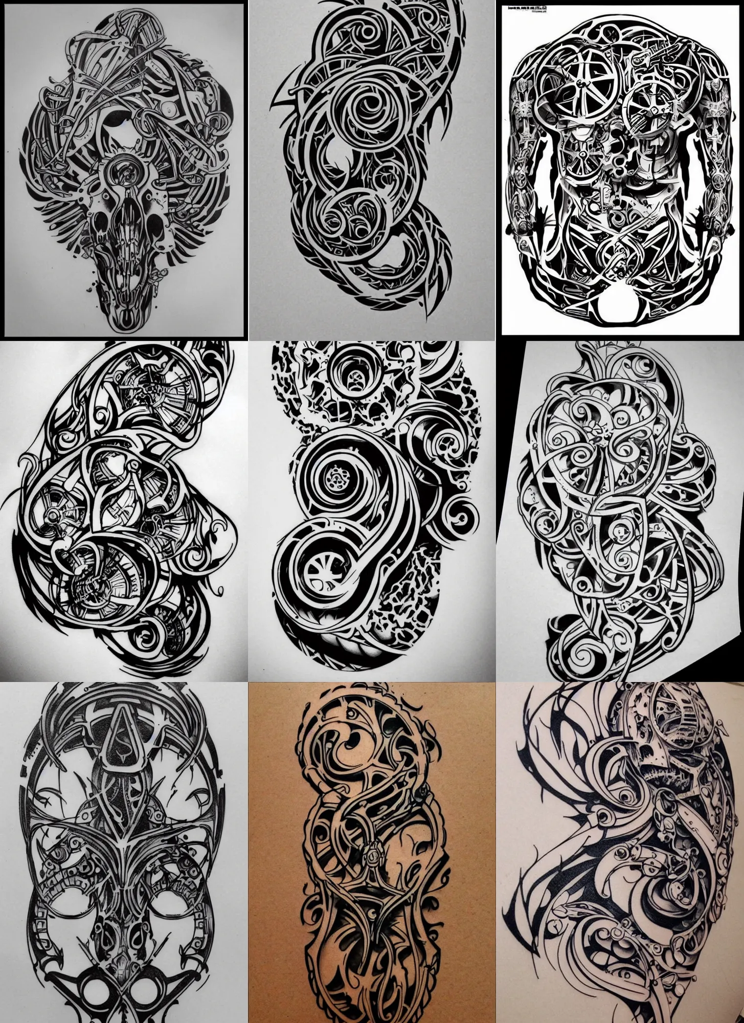 Image similar to Tattoo Design Stencil biomechanical