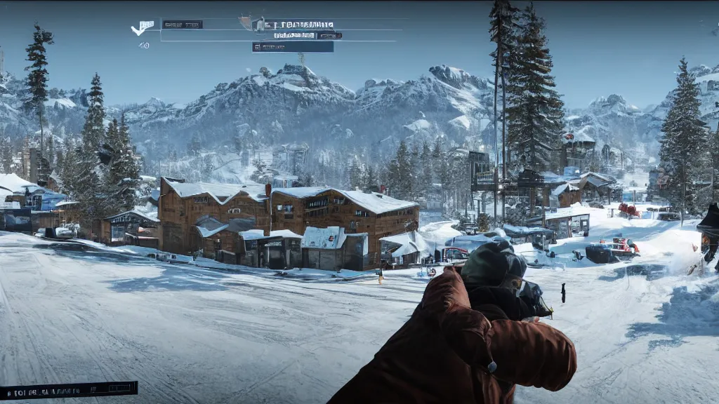 Image similar to Screenshot from Watchdogs at a ski resort