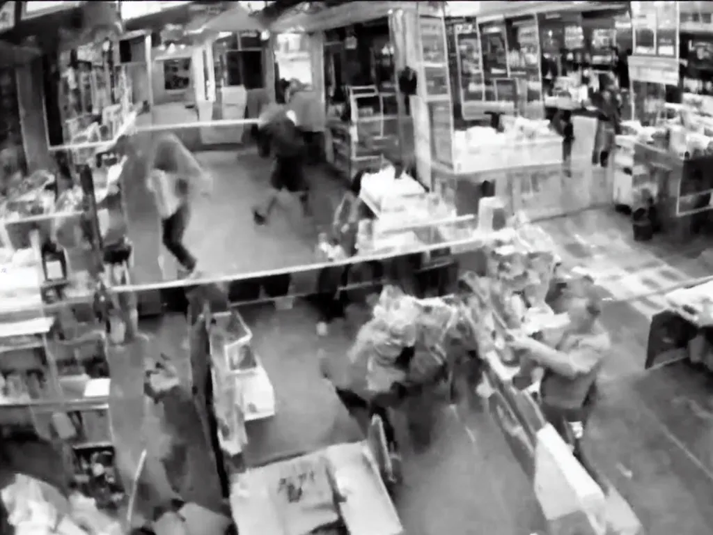 Image similar to jesus christ caught on cctv camera robbing store, trending on youtube, perfect faces