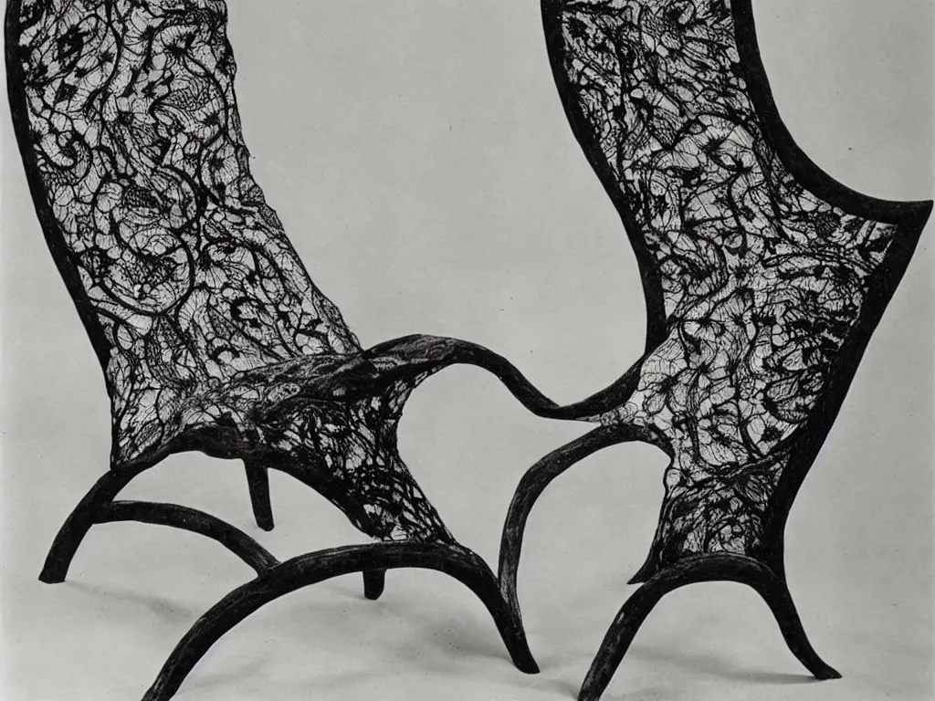 Image similar to lace chair with human feet. karl blossfeldt, salvador dali