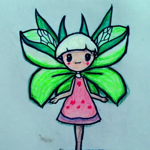 Prompt: a cute drawing of a mushroom fairy