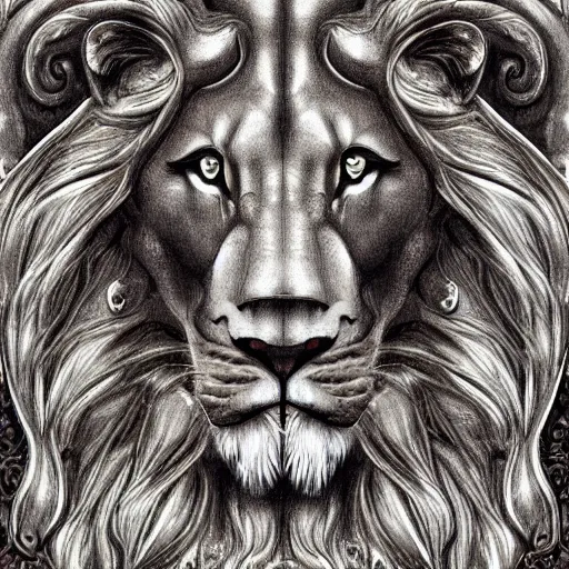 Image similar to detailed and sharp lion leo zodiac artwork, mystic style, detailed, 8 k, detailed, symmetrical, by brian froud