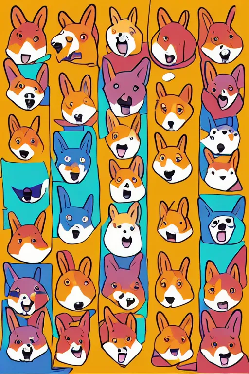 Image similar to Portrait of a corgi as a sumo wrestler, sticker, colorful, illustration, highly detailed, simple, smooth and clean vector curves, no jagged lines, vector art, smooth