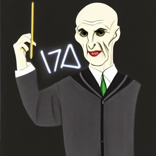 Image similar to Voldemort as a math teacher, mid century style